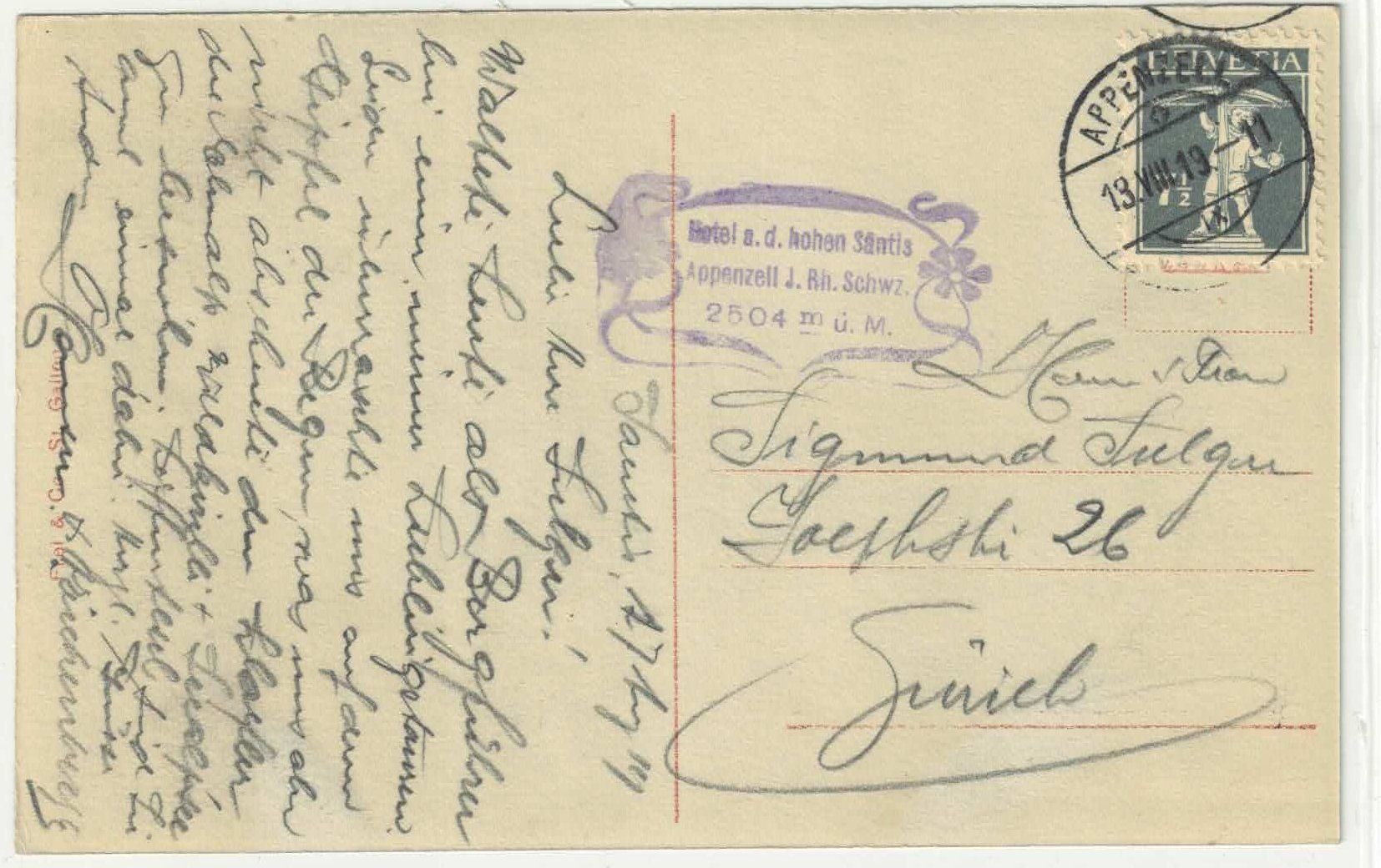 Cartoline postali: Säntis - Blick auf Churfirsten - animee – Usato da Ettingen venduto da Kartenplanet 1
