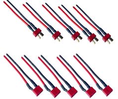 Deans-Stecker/T-Stecker 5x Stecker + 5 x Kupplung Länge 10cm