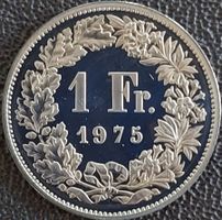 1 Franken 1975 pp / aus Münzsatz / in einer Münzkapsel