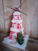 neu: Windmühle Weihnachtsdeko,rot/weiss