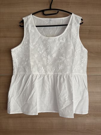 Damen Top weiss bestickt, Gr. L
