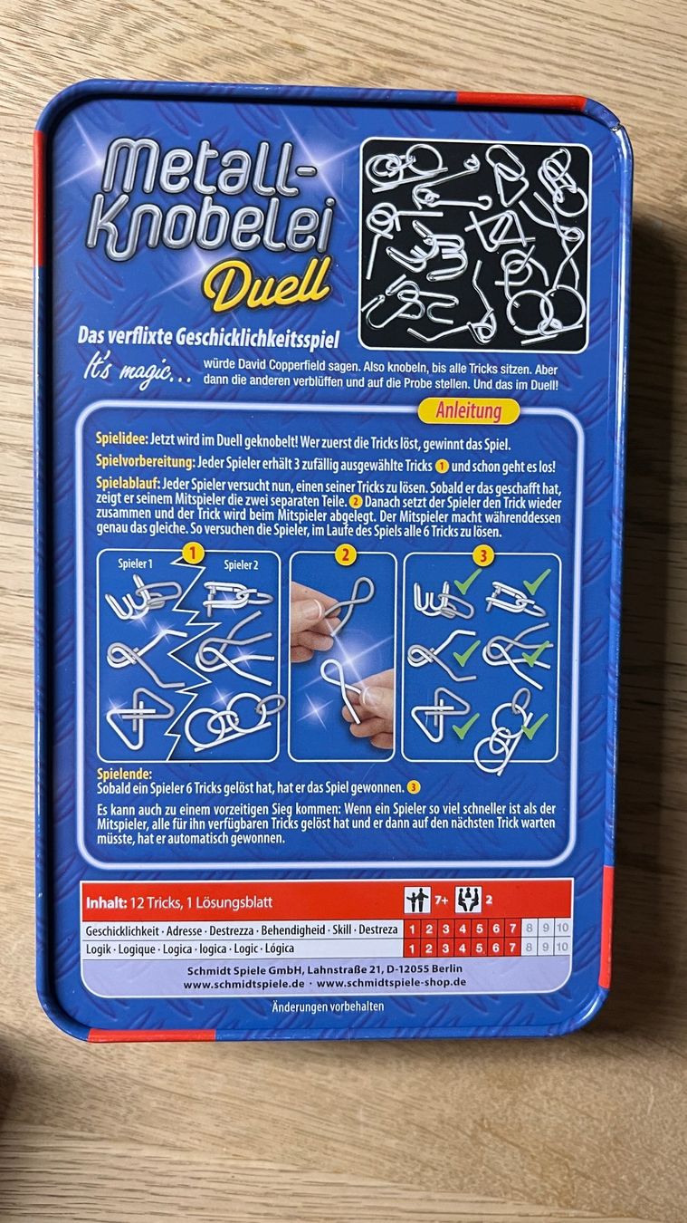 Giochi: Metall Knobelei Duell, Geschicklichkeitsspiel – Nuovo (secondo la descrizione) da Hondrich venduto da Greppen37 1