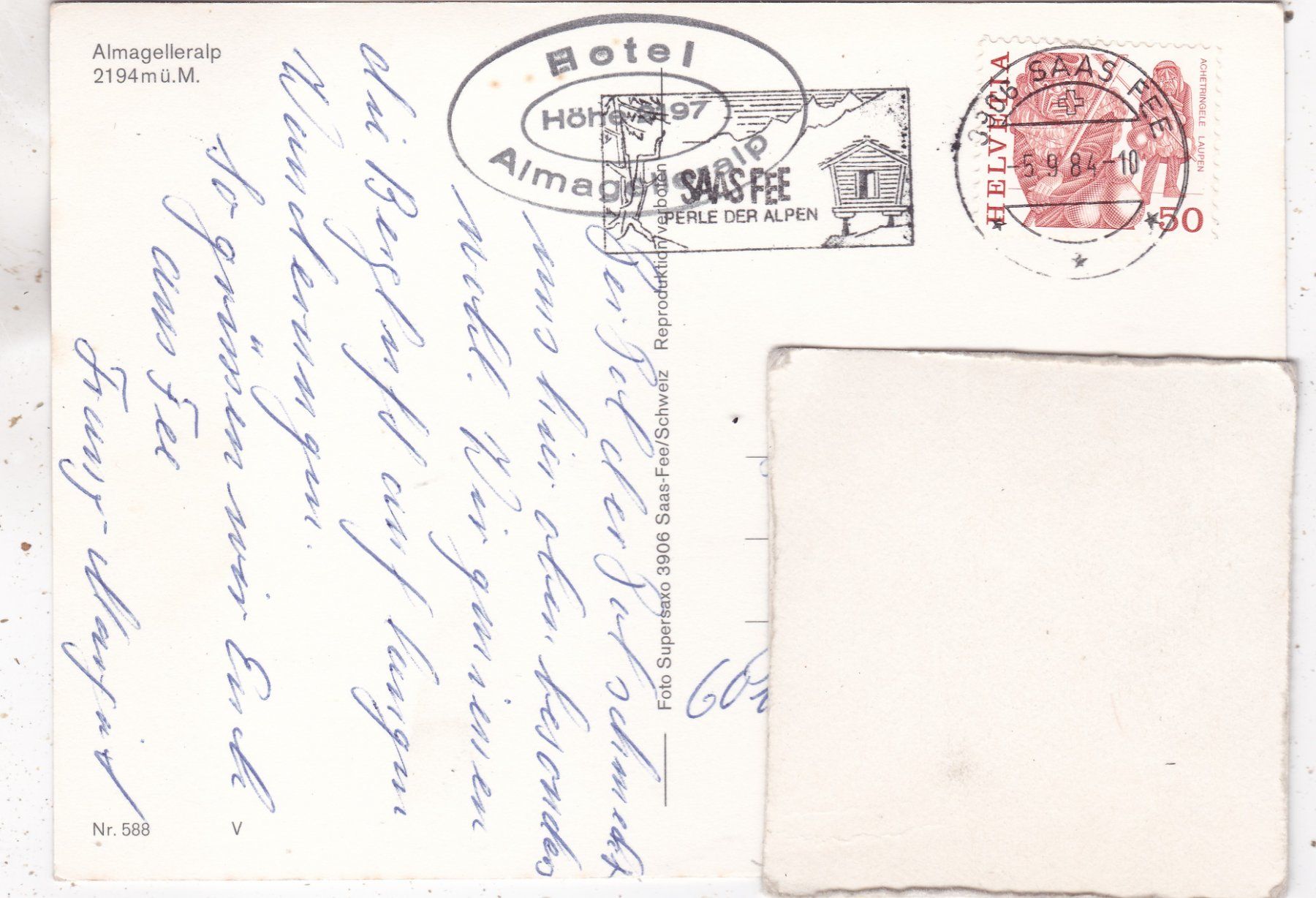 Cartes postales: Almagelleralp 1984 – D'occasion à Herisau par Lisegrat2008 1