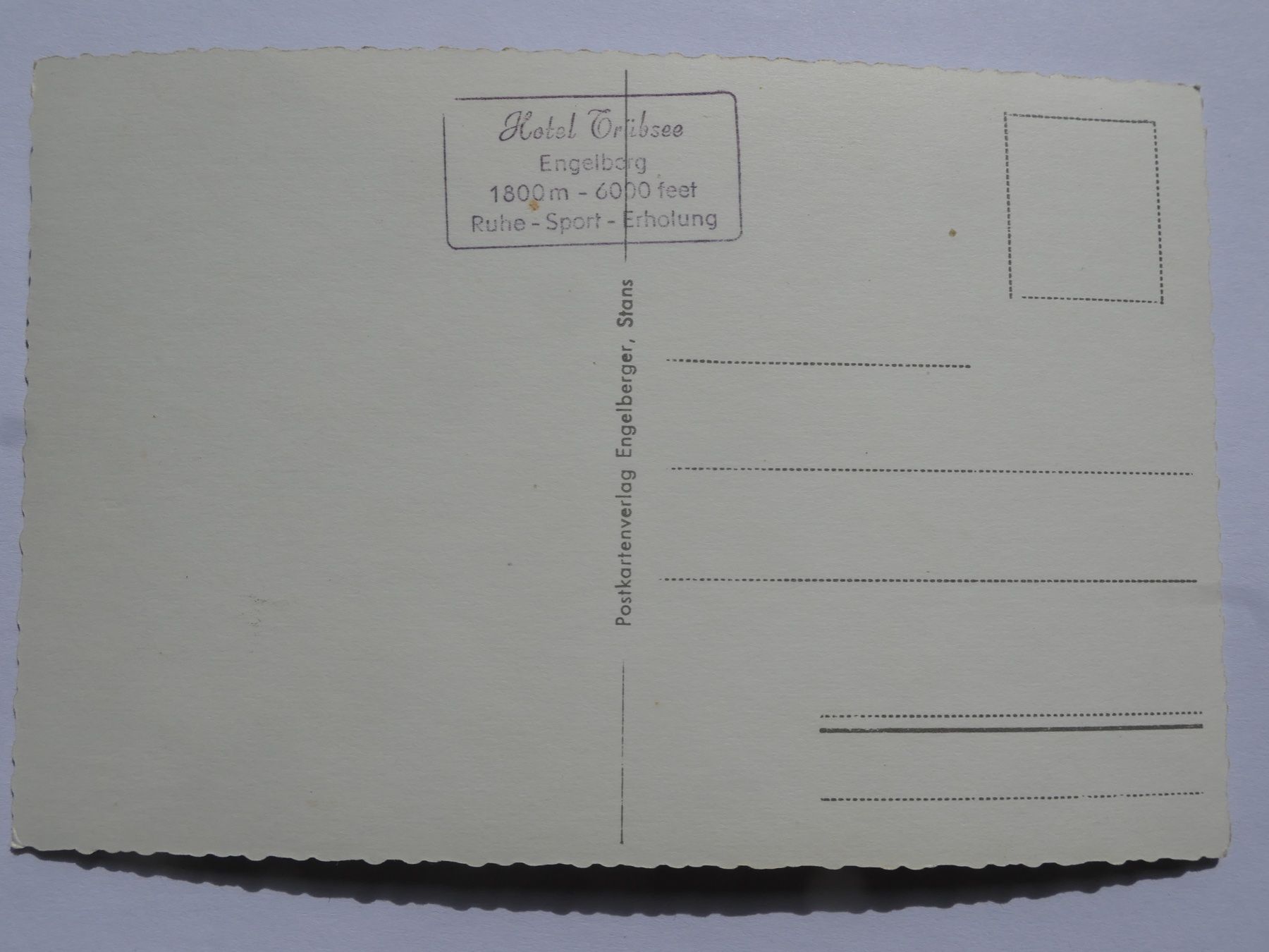 Cartoline postali: Trübsee Engelberg mit Hotelstempel Hotel Trübsee – Usato da Bassersdorf venduto da F-104fan 1