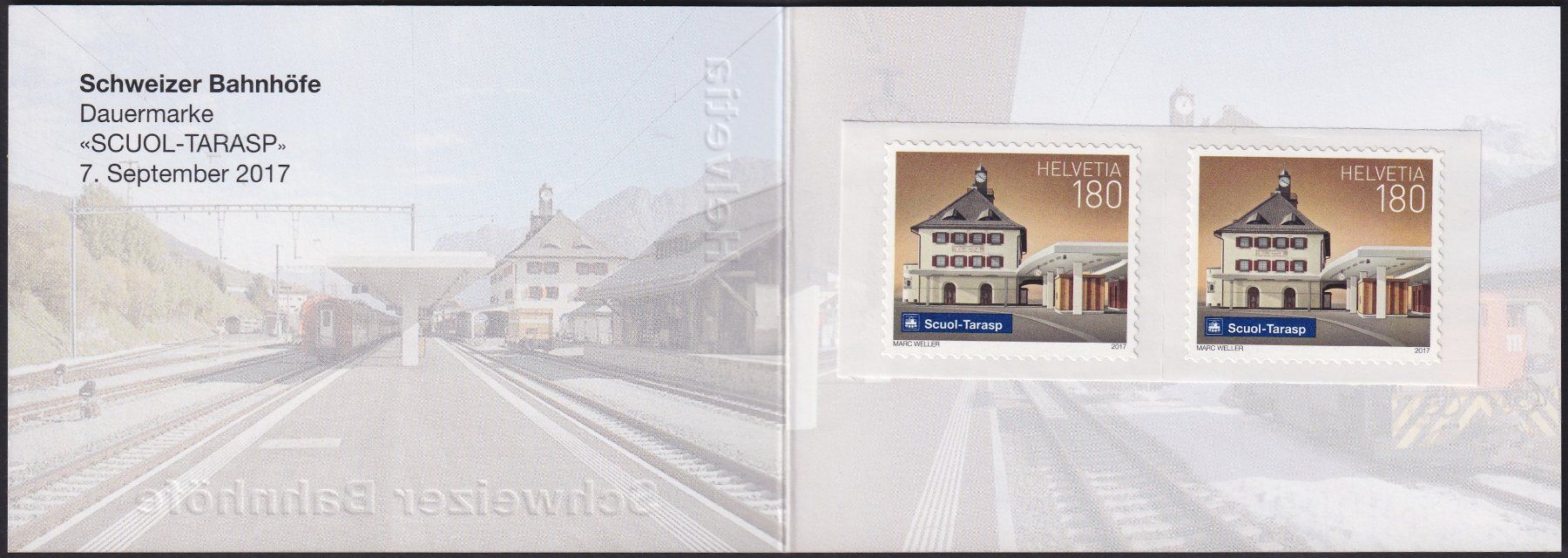 Tutti i francobolli: 2017, Nr.1645 in Markenheft "BAHNHOF" ungestempelt. – Usato da Sursee venduto da Luzernerraute 1