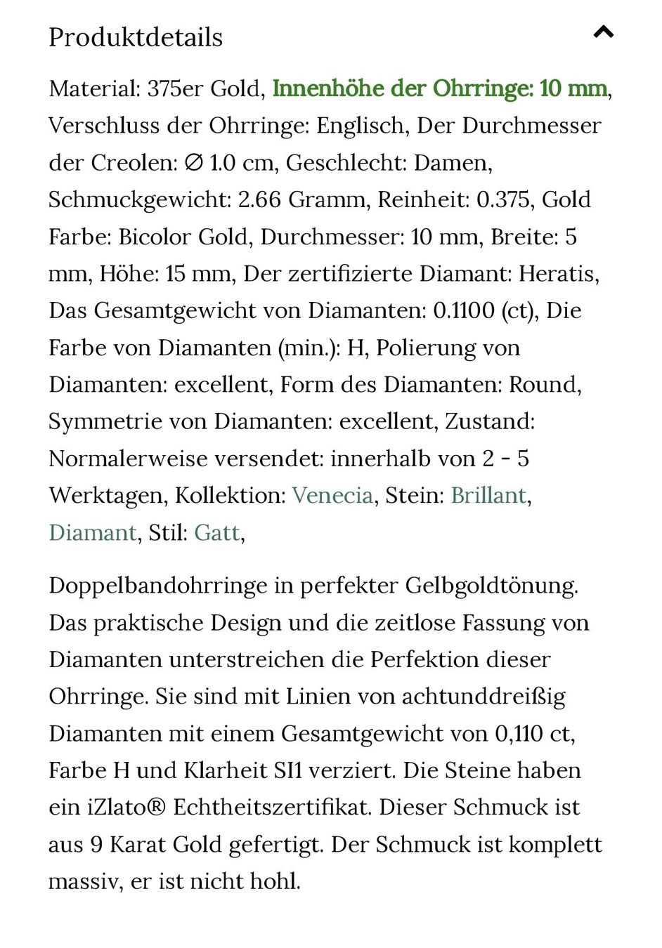 Orecchini pendenti & Orecchini a lobo: Goldohrringe mit Diamanten 0,110 ct – Nuovo e nell'imballaggio originale da Wädenswil venduto da sos_6vlx 3