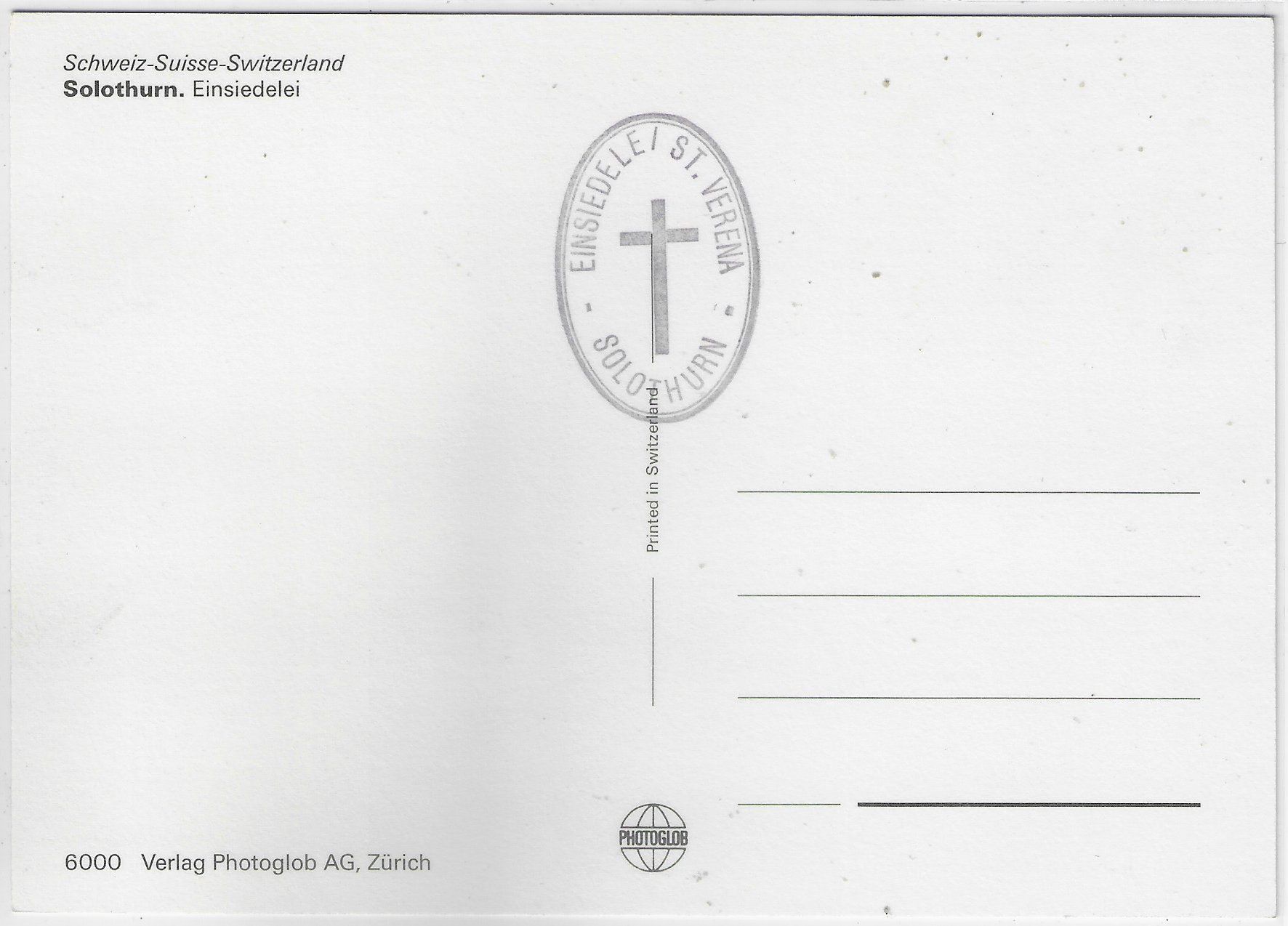 Cartes postales: Solothurn - Einsiedelei – D'occasion à Ettingen par Kartenplanet 1
