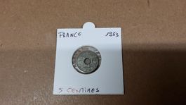 Frankreich 5 Centimes 1933 Münze