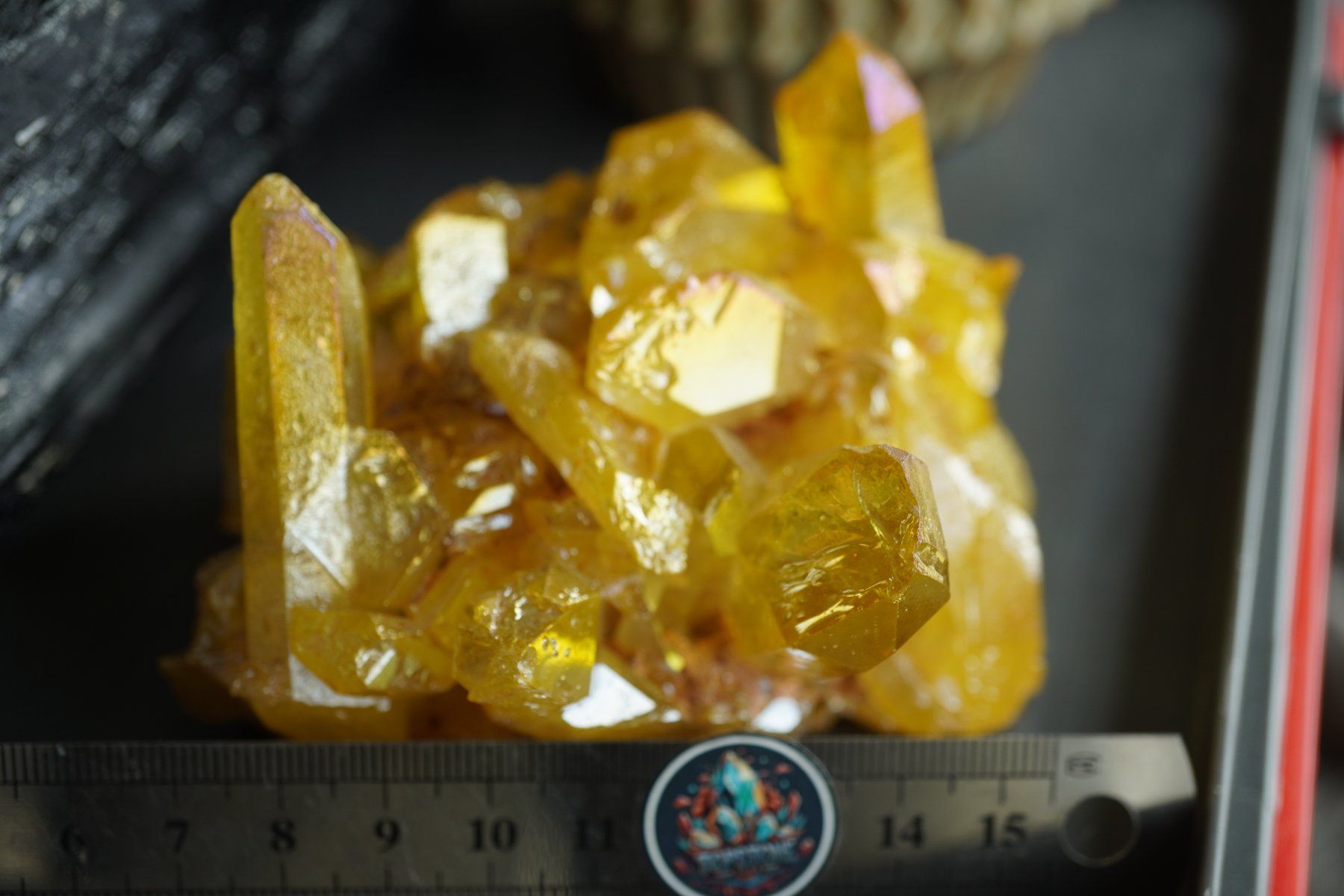 Minerali & Pietre curative: Bergkristall mit Hammerschlag Bedampft   Aqua Gold – Nuovo e nell'imballaggio originale da Eschenbach SG venduto da topstone 7