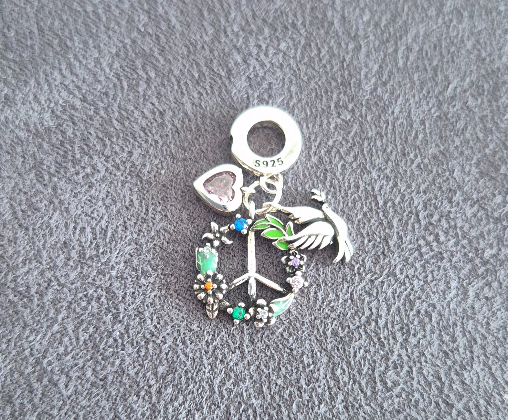 Anhänger: Silber Charm Peace +Garantie – Neu (gemäss Beschreibung) aus Rotkreuz von Carbone_Bijou-Shop