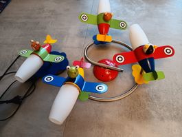 Plafonnier + Lampe de chevet en métal peint pour enfant