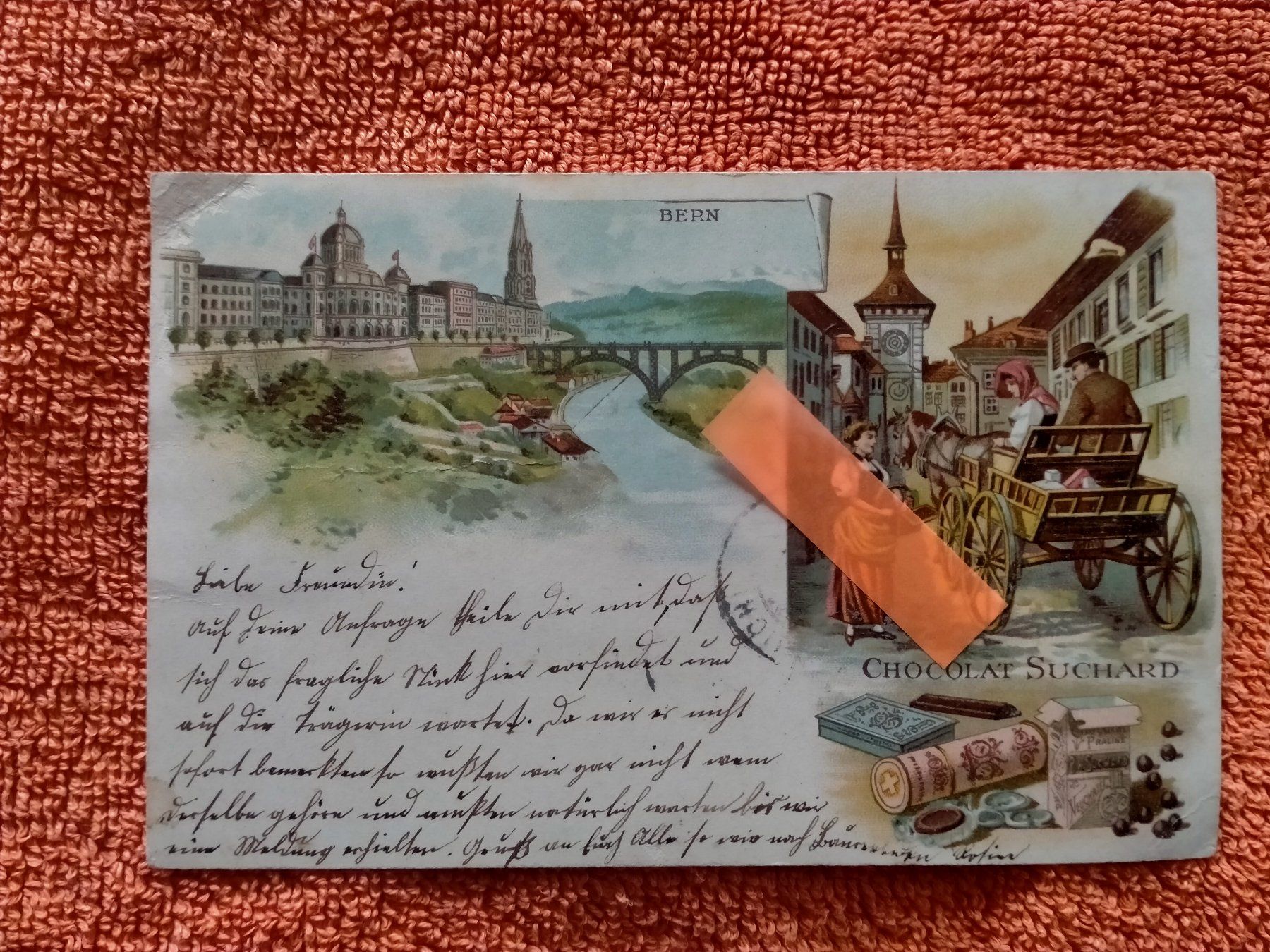 Ansichtskarten: AK Chocolat Suchard Bern Rarer Bubikon Stempel Briefmarke – Gebraucht aus Küssnacht am Rigi von cartolina-1 1