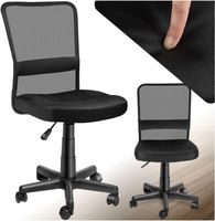 Ergonomischer Bürostuhl mit Rollen Drehstuhl Schwarz LUNOR