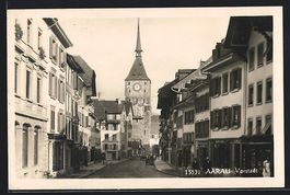 AK Aarau, Vorstadt mit Geschäften