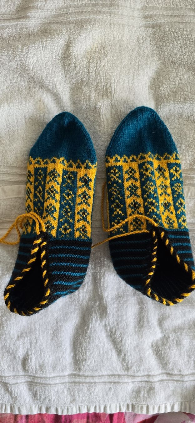 Calze: Warme, handgestrickte Socken-Patik. Gr.:36 – Nuovo e nell'imballaggio originale da Zürich venduto da Idoly_Studio. 1