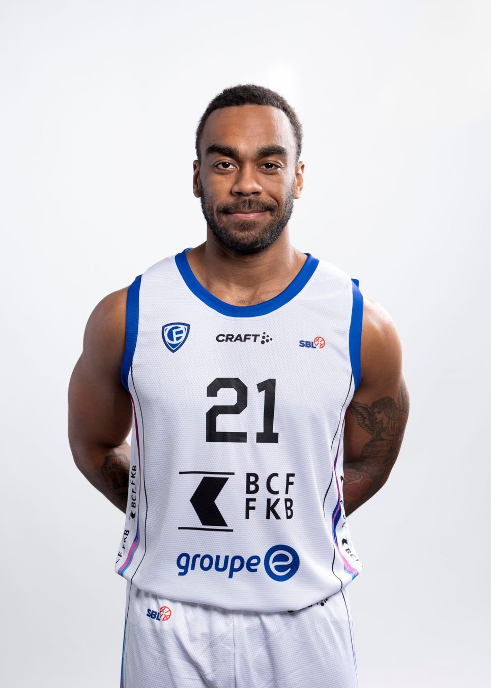Canottiere & Pantaloni: Jonathan Williams #21 - Maillot et short – Usato da Fribourg venduto da FribourgOlympicB 4