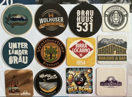 Schweizer Brauereien Bierdeckeln 
