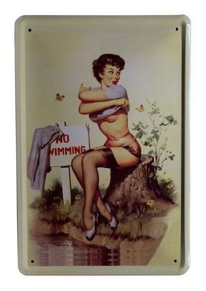 Schilder: Blechschild - PIN UP NO SWIMMING AM SEE – Neu und originalverpackt aus Rupperswil von big-one-sale