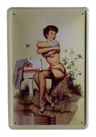 Blechschild - PIN UP NO SWIMMING AM SEE