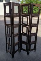 Paravent en bois avec 4 panneaux et vitres en plexiglas