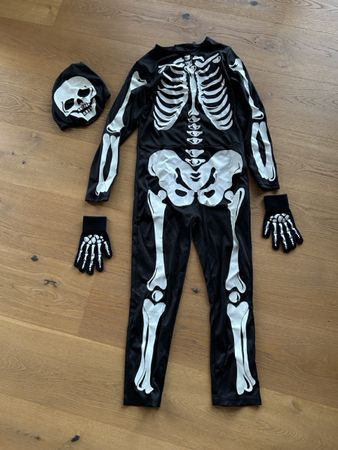 Skelett Kostüm, H&M, Kinder Gr. 134/140, Halloween