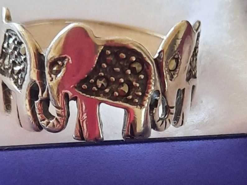 Ringe: Silberring / Elefanten mit Markasiten – Gebraucht aus Allschwil von saphira012 1