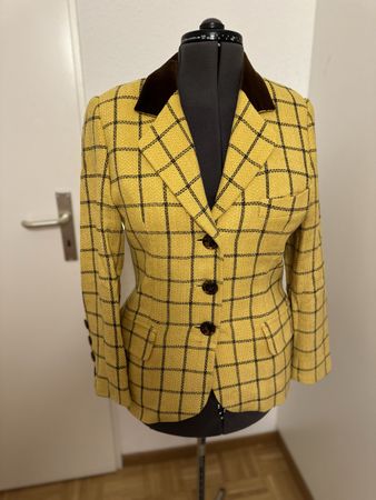 Escada Blazer size 40, Vintage, Yellow/Brown Check!