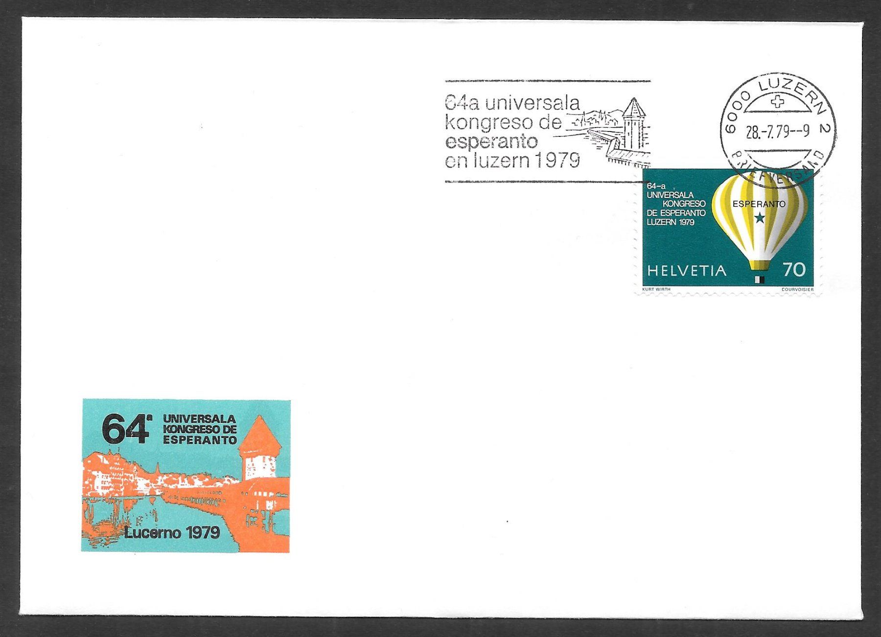 Tutti i francobolli: Sonderbrief 64. Esperanto Kongress Luzern 28.7.1979 – Nuovo (secondo la descrizione) da Olten venduto da clotaldi