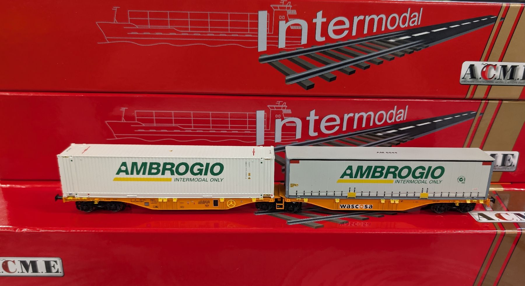 ACME Modellini di ferrovie: ACME 40296 Ambrogio Sggrmss containers – Usato da Nods venduto da Dr-HAG