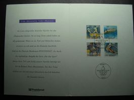 BRD 1992 Sporthilfe Ersttagesfolder