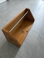 Garderobe Wildeiche massiv mit Hutablage & Edelstahlstange