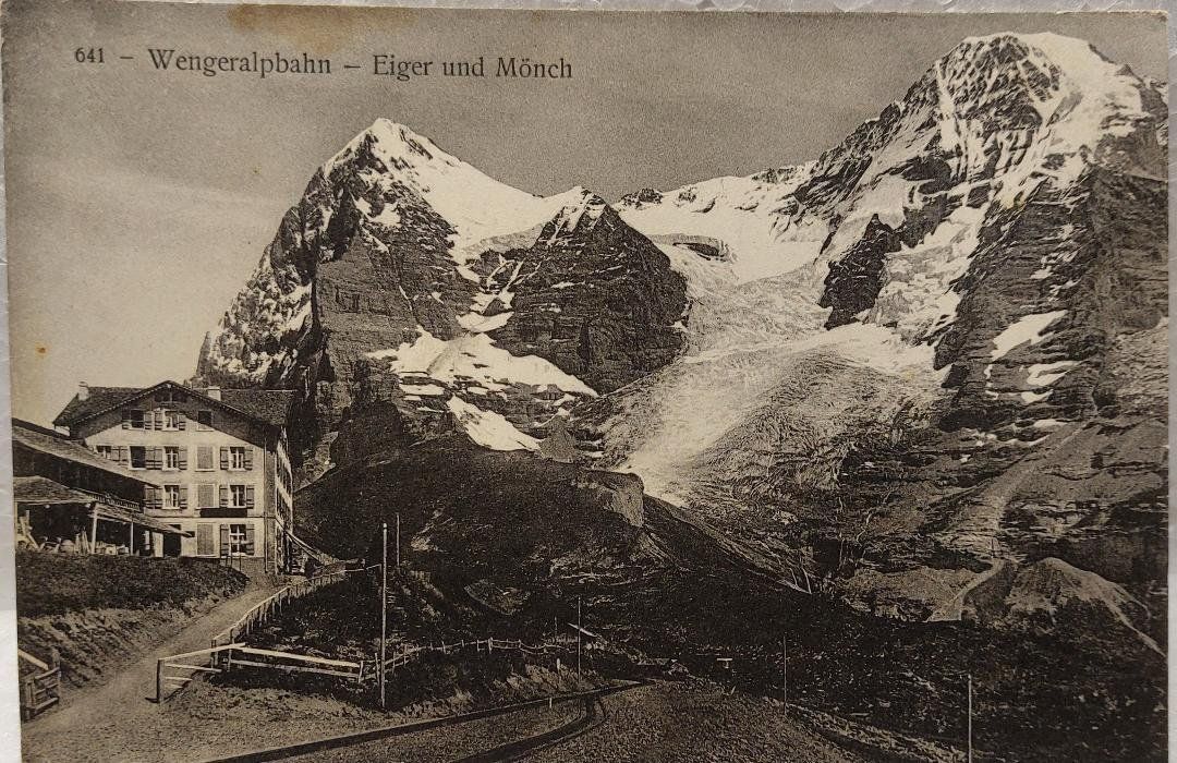 Cartoline postali: WENGERALPBAHN  -  Eiger und Mönch  -  1916 – Usato da Delémont venduto da Domdom1