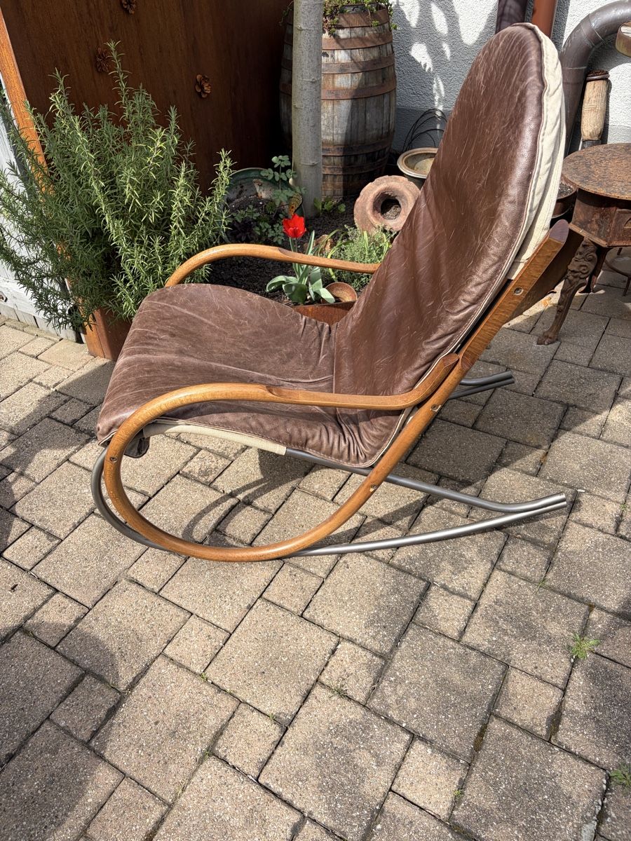 Sedie: Gemütlicher Schaukelstuhl mit Lederbezug - Top Zustand! – Usato da Winterthur venduto da silen 4