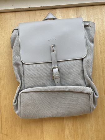 Expatrié Rucksack grau Stoff Kunstleder neuwertig
