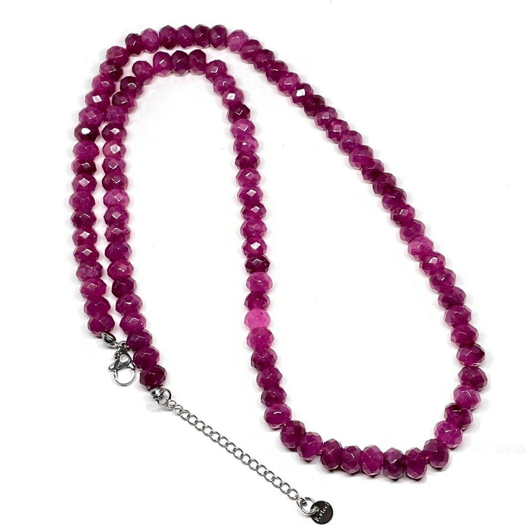 Ketten: Halskette - Rubellite Perlen facettiert, 5x8mm – Neu (gemäss Beschreibung) aus Thun von Creative-Art-Tess 1