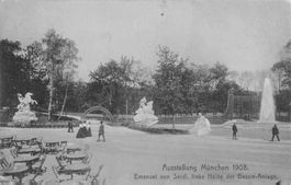Gruss aus MÜNCHEN - Ausstellung 1908, Bassin-Anlage