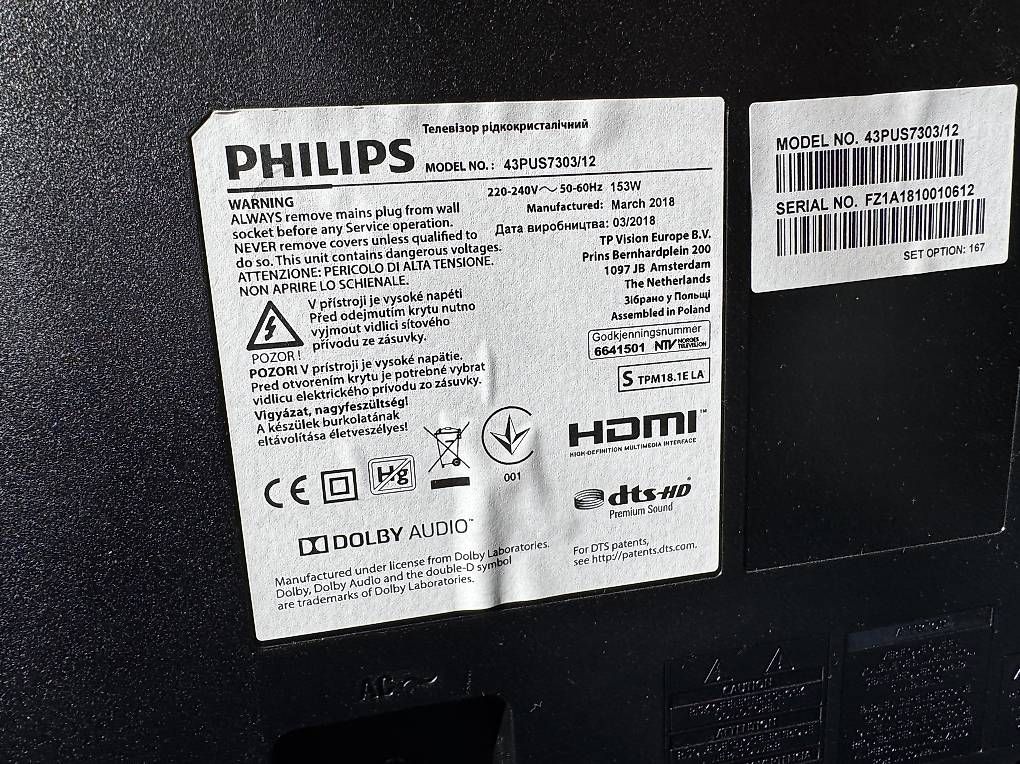 Philips Televisori: Philips 7300 series 43" – Usato da Basel venduto da Soilgar 1