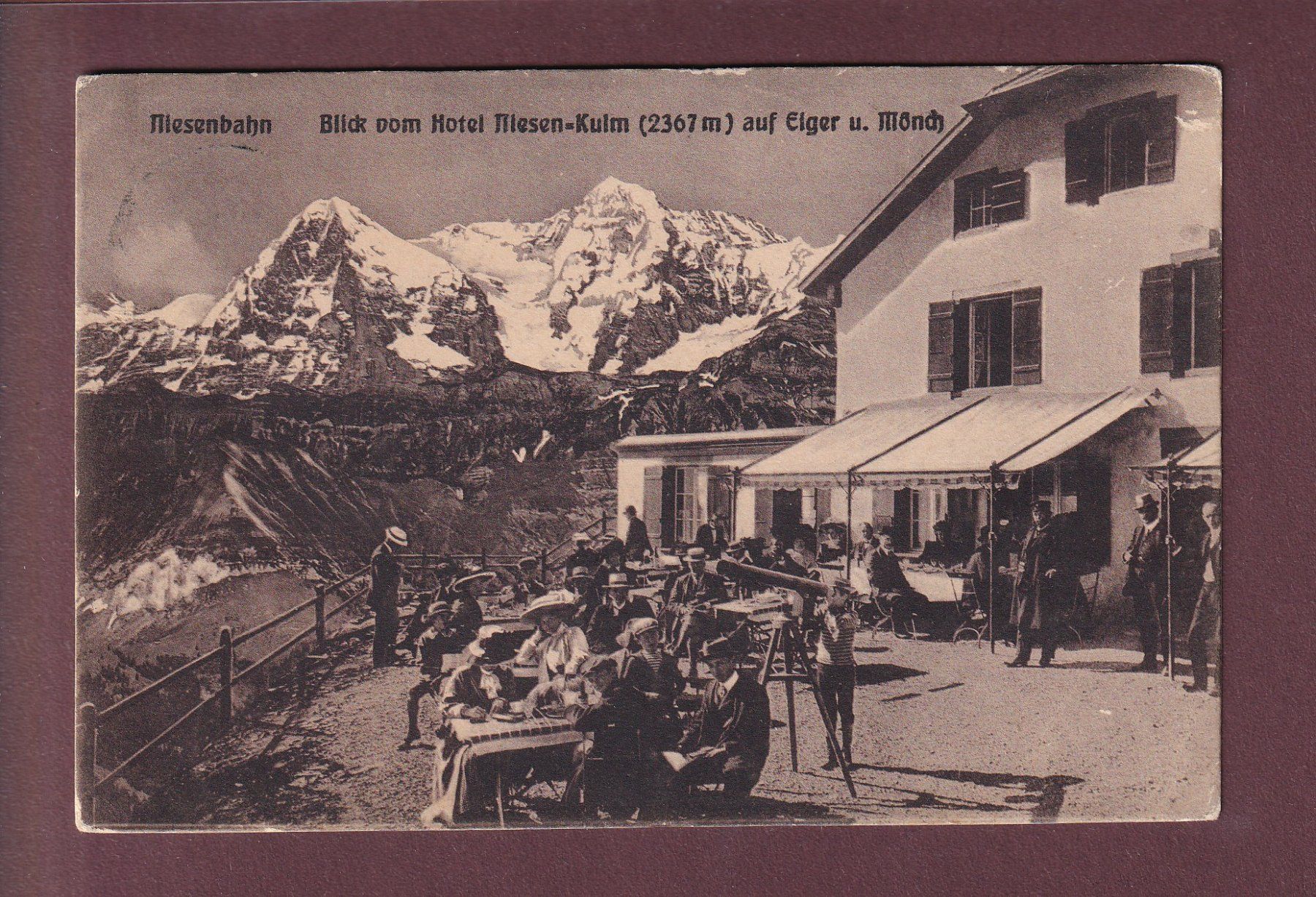 Cartoline postali: HOTEL NIESEN-KULM - Leute - 1911 – Usato da Pully venduto da nicecards