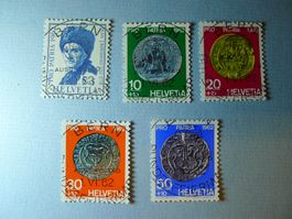 1962 Pro Patria Rousseau+Münzen ET Vollstempel B108-112