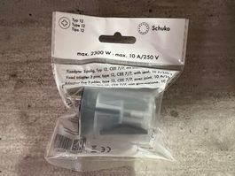 Schuko Fixadapter 3 polig, Typ 12 - Neu & Original!