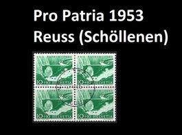 Pro Patria 1953, Viererblock 10+10 Rp gestempelt