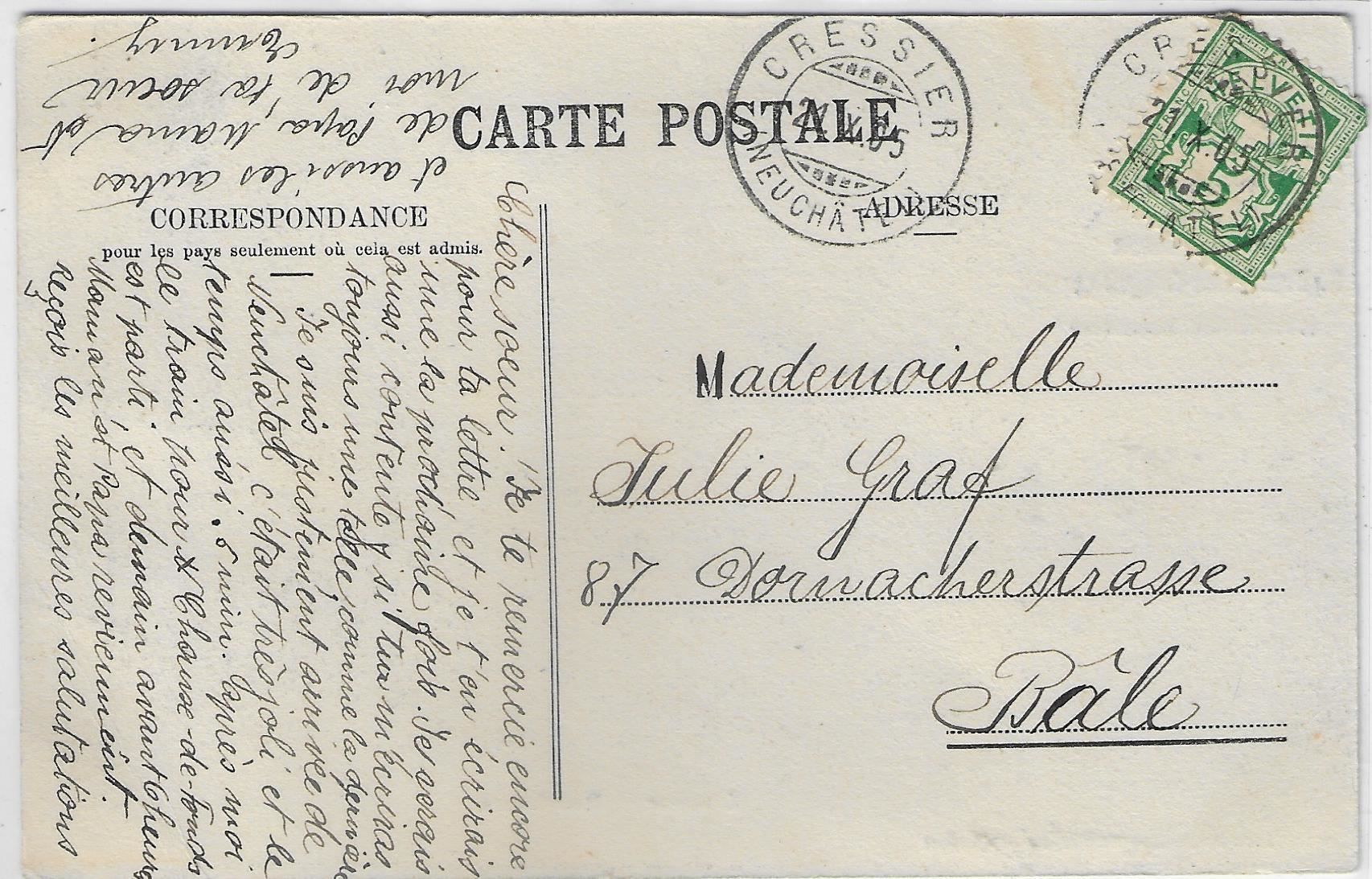 Cartoline postali: Cressier - Rue Basse - animee – Usato da Ettingen venduto da Kartenplanet 1