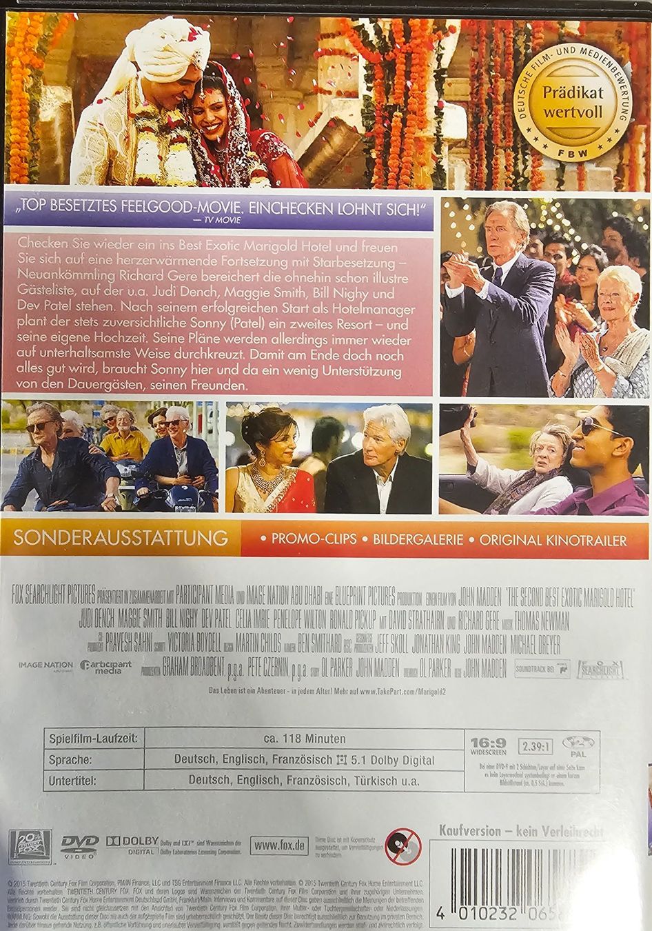 Alle DVDs: Best Exotic Marigold Hotel 2 – Gebraucht aus Wahlen b. Laufen von Cg10 1
