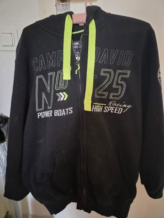 Schwarzer Camp David Zipper Hoodie, Grösse XL