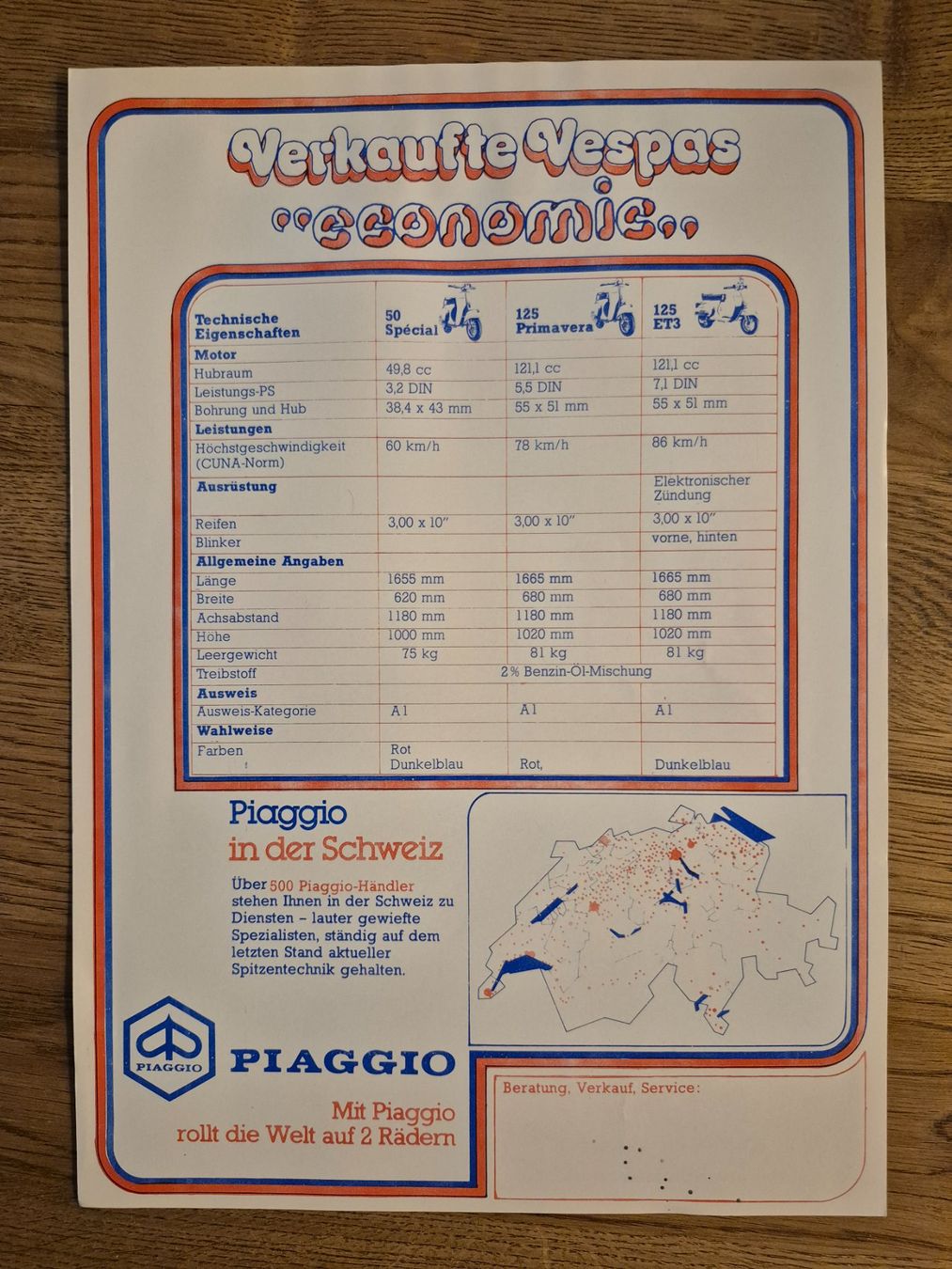 Vespa Dokumente: Werbung VESPA – Gebraucht aus Balsthal von Palcivalle 1