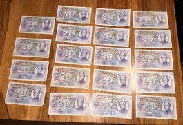 19 x 20 CHF - Schweizer Banknoten