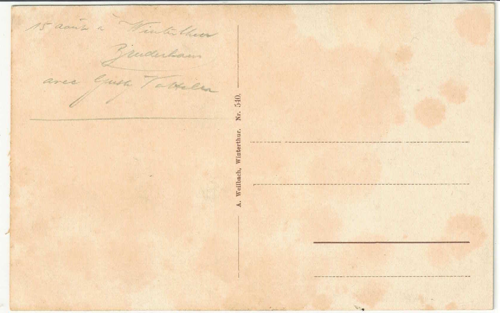 Cartoline postali: Winterthur - Bruderhaus - Litho – Usato da Ettingen venduto da Kartenplanet 1
