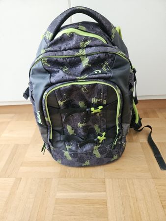 Satch Schulrucksack Grün Schwarz