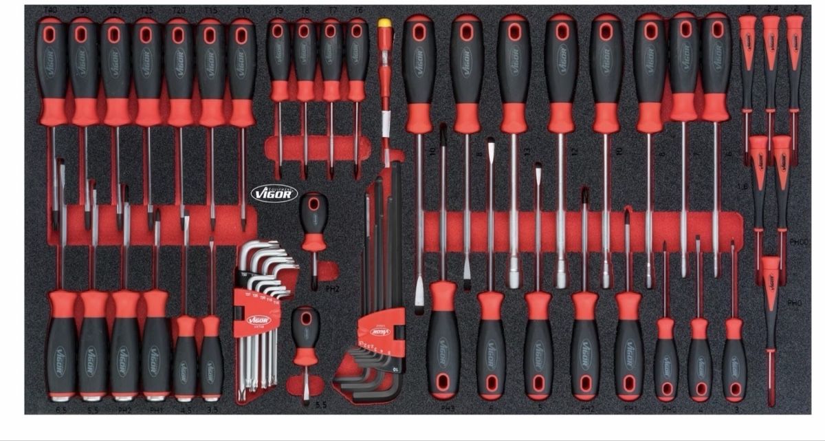 Tutti gli attrezzi: Vigor Werkzeugkoffer Schraubendreher Sets Neu – Nuovo e nell'imballaggio originale da Aarau Rohr venduto da Werkzeux