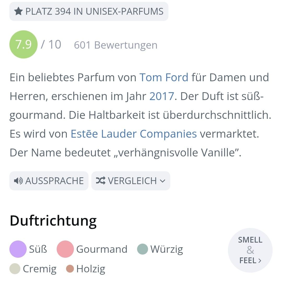 Tom Ford Profumi & Eau de Toilette: 2 ml VANILLE FATALE TOM FORD ABFÜLLUNG – Nuovo (secondo la descrizione) da St. Gallen venduto da CaliSunshine 2